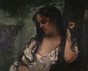 Gustave Courbet Gypsy in Reflection oil painting reproduction